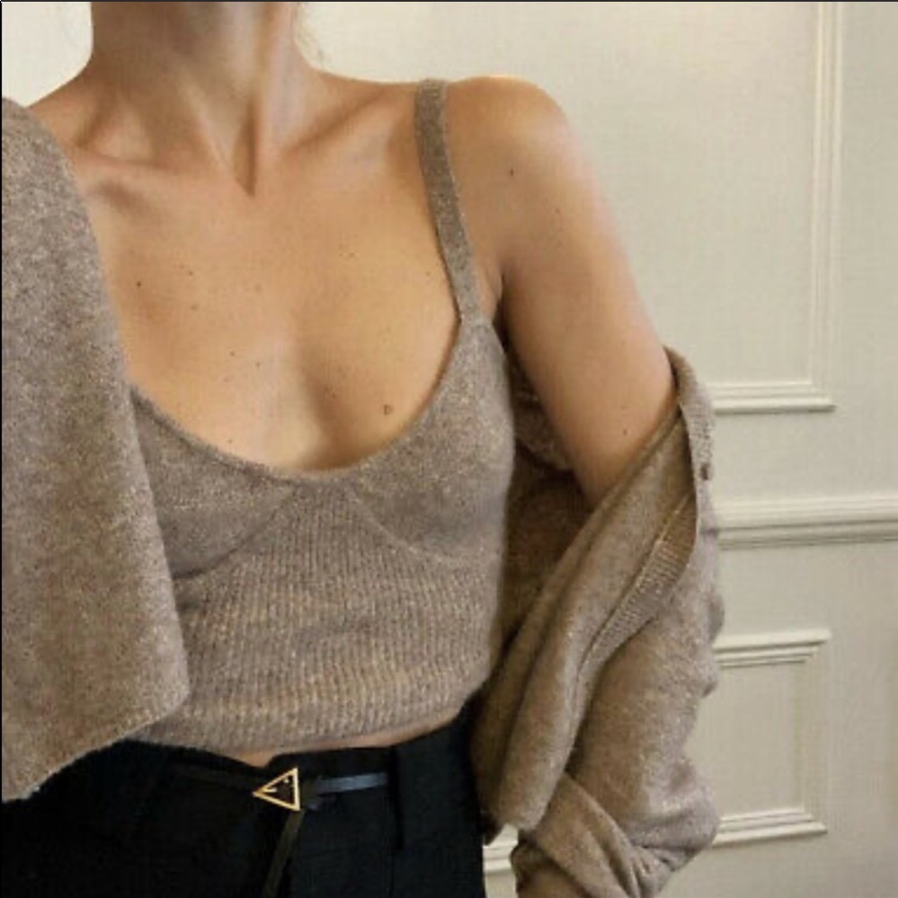Zara wool blend bra top NWT size L